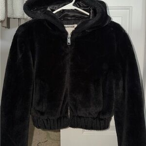 Garage Black Faux Fur womens Jacket